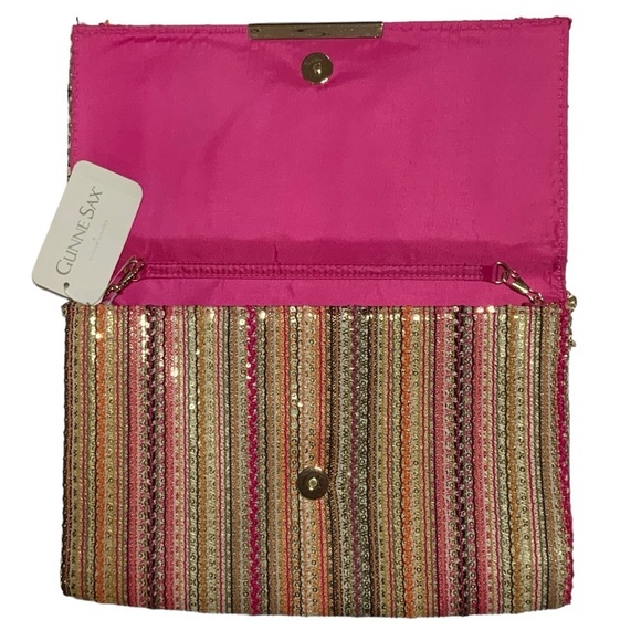 Gunne Sax Clutch Jessica McClintock Convertible Nora Shoulder Bag Multi Pink - Picture 5 of 16